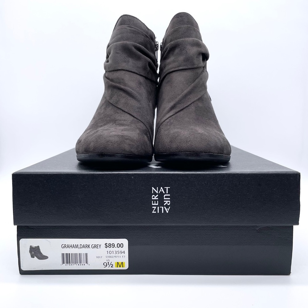 Naturalizer Graham Suede Dark Grey Ankle Booties 9.5 - Picture 10 of 10